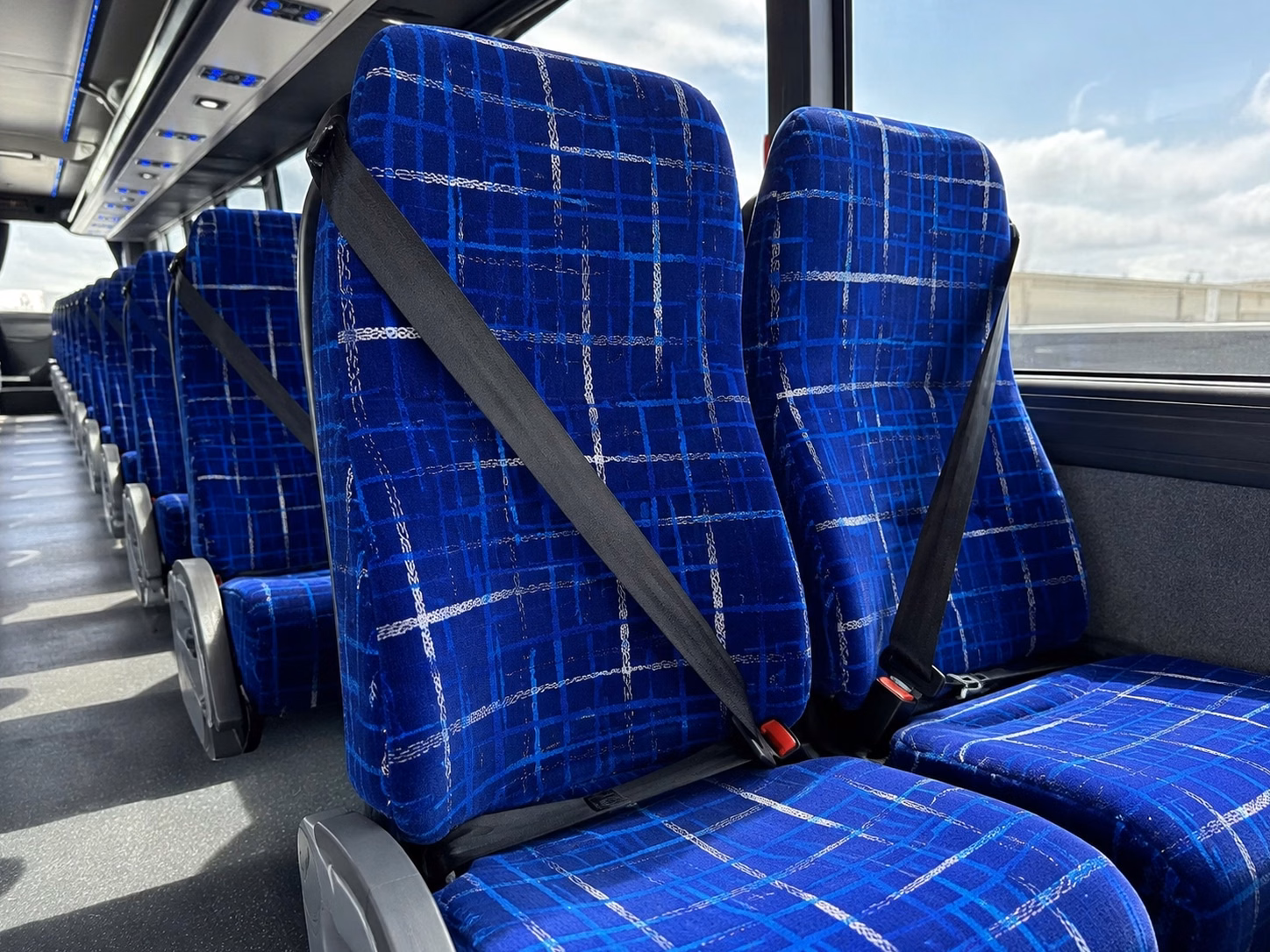 hampton charter bus rental interior